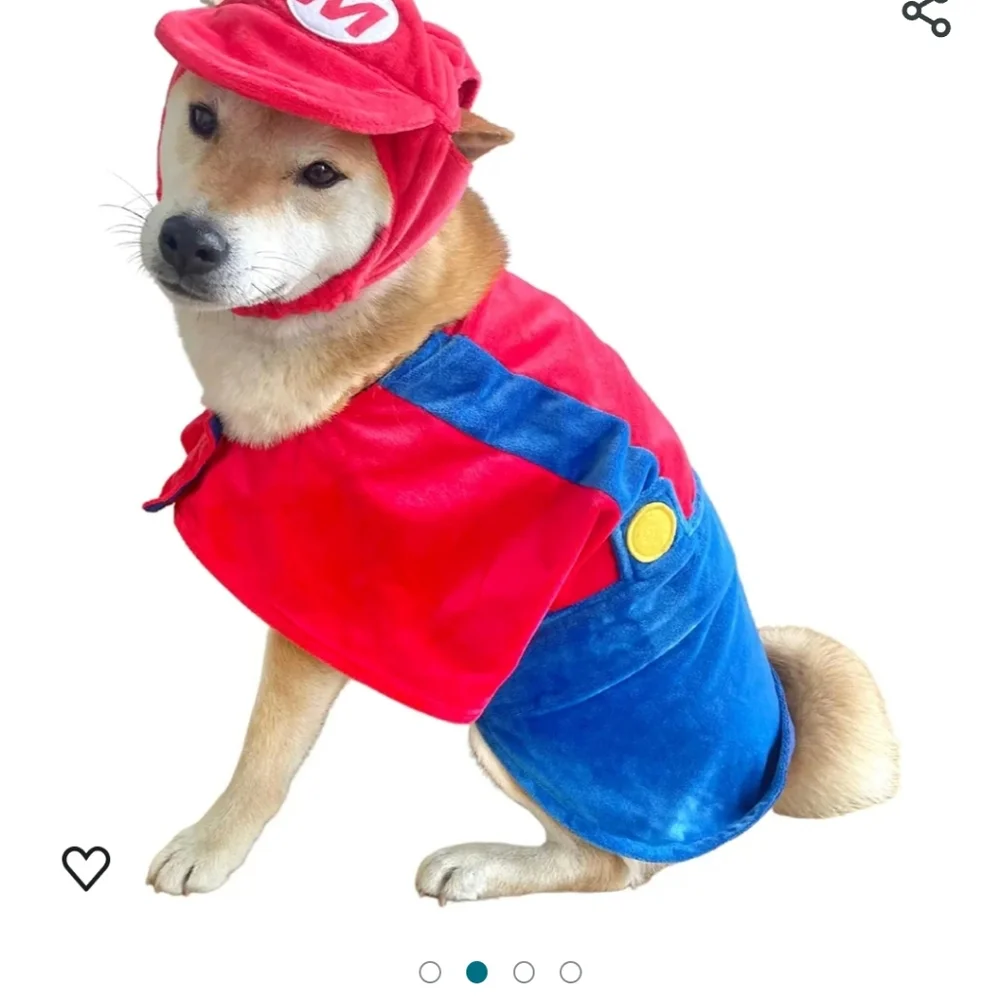 Mario costume for Dogs new size Large its missing the hat price reflects…